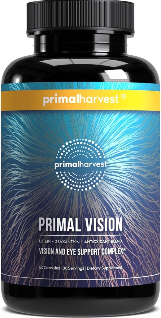 Primal Harvest Visión Primal con Lutein, Zeaxanthin, Vitamina A y Zinc para la Salud Ocular, Soporte de Luz Azul y Claridad Visual