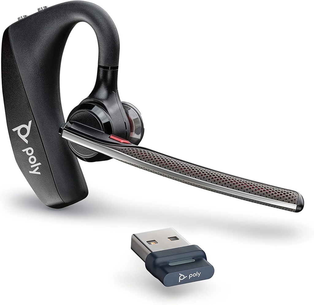 Poly Voyager 5200 UC Wireless Headset & Charging Case (Plantronics) - Single-Ear Headset w/Noise-Canceling Mic - Connect Mobile/Mac/PC via Bluetooth - Works w/Teams, Zoom