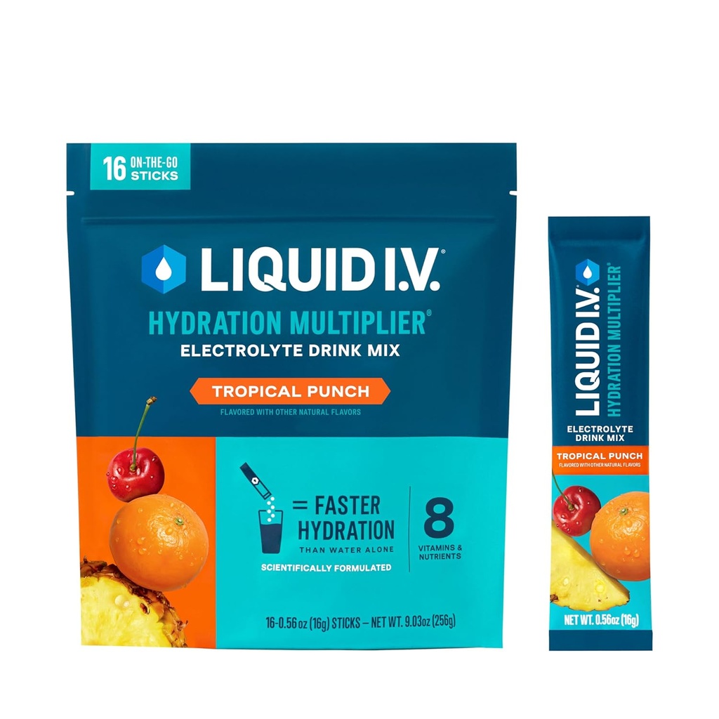 Liquid I.V.® Hydration Multiplier - Tropical Punch ← Electrolyte Powder Drink Mix Silencio 1 Pack (16 Servings)