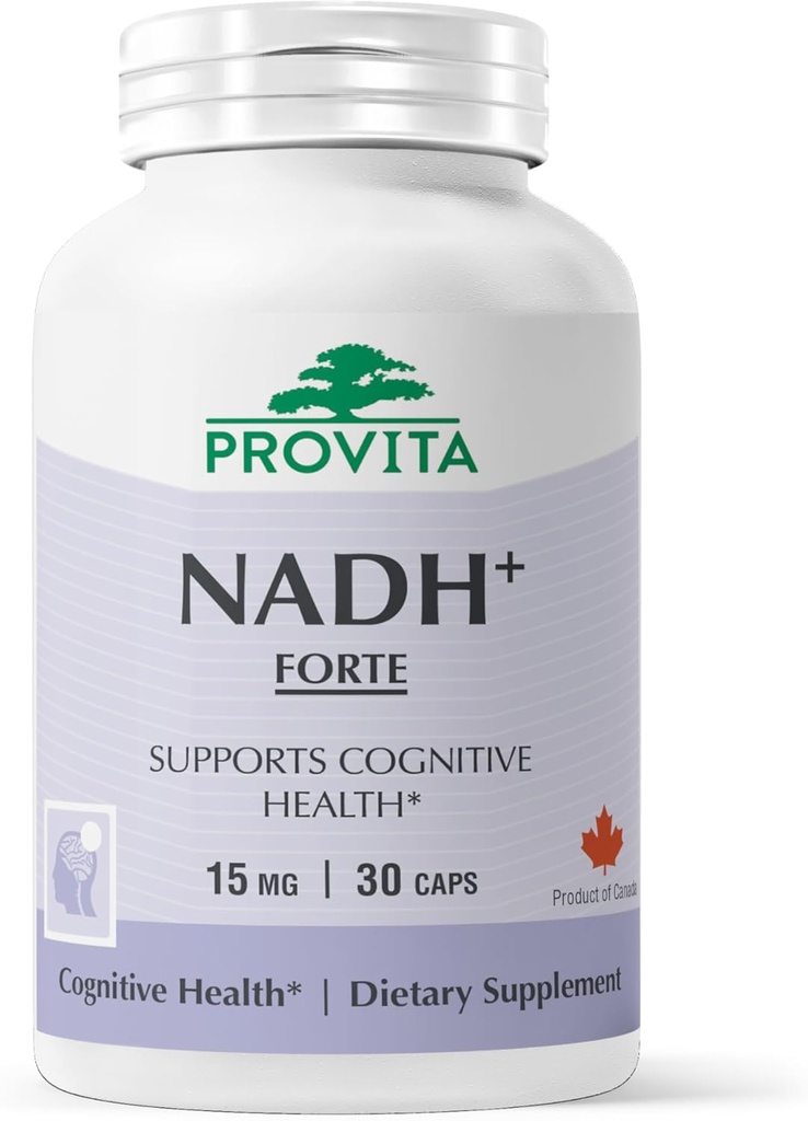 PROVITA NADH+ Forte ← Apoyo Cognitivo Suplemento con NADH, Coenzyme Q10 " Chlorophyll ANTE Energy Support, Focus, Mental Clarity " Brain Health ← Vegan Capsules ← High Absorption Cellular Formula