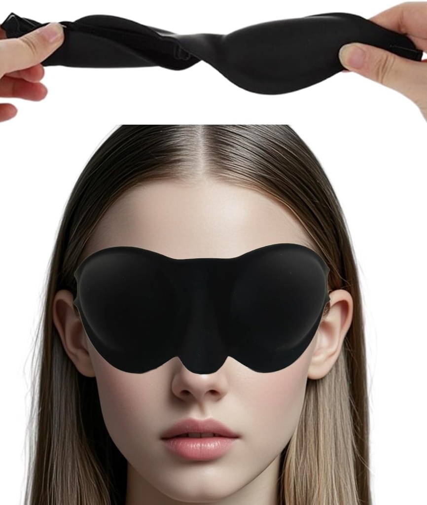 Moisture Chamber Glasses for Dry Eyes Relief,3D Silicone Hydrating Sleep Goggles with Soft and Comfortable,Sleep Mask for CPAP Users,Adjustable Strap