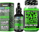 Kit de Crecimiento de barba w / 6X Suplemento BIOTIN líquido con péptidos colágeno + 620.000mcg 14-en-1 BIOTIN Gummies/ Crecimiento de barba Vitaminas " Crecimiento del cabello para hombres - Formulado en América