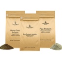 PURE ORIGINAL INGREDIENTES Pea Protein Powder, Soy Protein Powder, y cáñamo de semilla de cáñamo Protein Powder Bundle, 1 lb Cada, Soothies & Shakes, Vegan