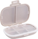 8 Compartimientos Organizador de Píldora, Caja de Píldora Diaria Caja de Píldora Pequeña para Púrpura de Bolsillo, Contenedor de Píldora Portable