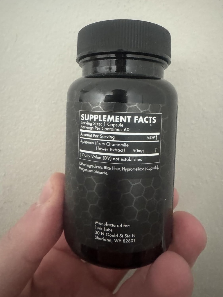 Turk Apigenin - Suplemento Bioflavonoide Natural - Metabolismo, calma, sueño y soporte nervioso - 60 cápsulas, 50 mg cada laboratorio