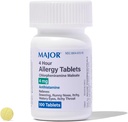MAJOR 4 Mg Allergy Tablets - Chlorpheniramine Maleate 4-Hour Alergy Medicine - Antihistamine for Relief of Sneezing, Itchy Watery Eyes, Itchy Throat, and Runny Nose - 100 Count (1 Pack)
