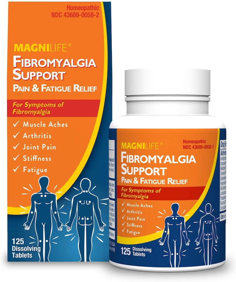 Soporte de Fibromialgia MagniLife, 125 Conde, Alivio de Dolor Homeopático para la artritis, dolores musculares, debilidad y sensibilidad, Alivio de Dolor Blanco, Tablas de acción rápida de resolución