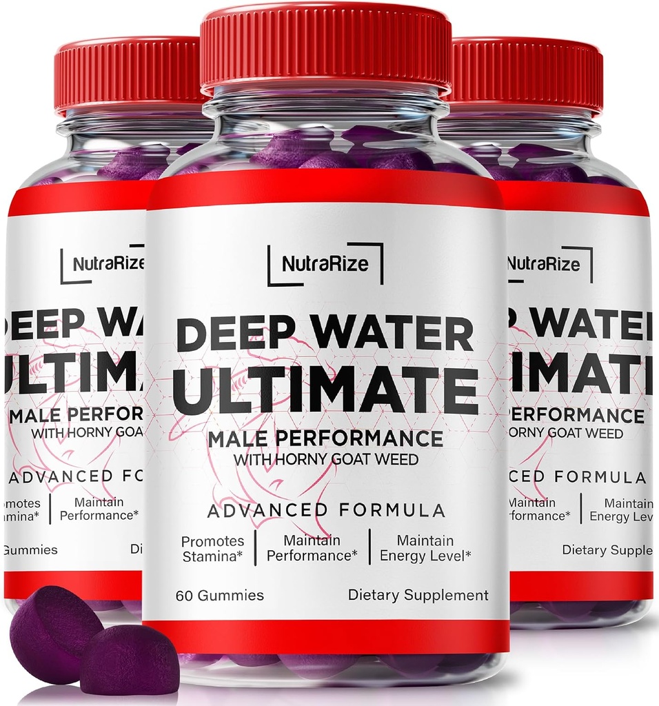 NutraRize (3 Pack) Deep Water Ultimate Male Gummies - Official Deep Water Male Essentials, Premium Deepwater Ultimate Gummies for Hombre, Deep Water Ultimate Male Gummy, Performance Review (180 Gummies)