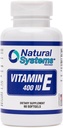 Vitamina E 60 Softgels 400 UI por Sistemas Naturales - Vitamina E Suplementos Apoyo al Sistema Inmunitario * - Vitamina E Softgels Cuidado de la piel - Vitamina Natural E No Azúcar, Sabores no artísticos o conservadores
