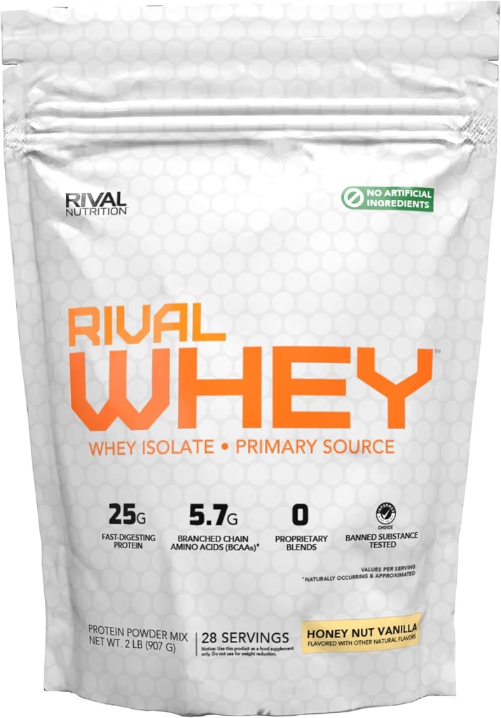 Rival naturalmente saboreado Whey - Honey Nut Vanilla 2lb