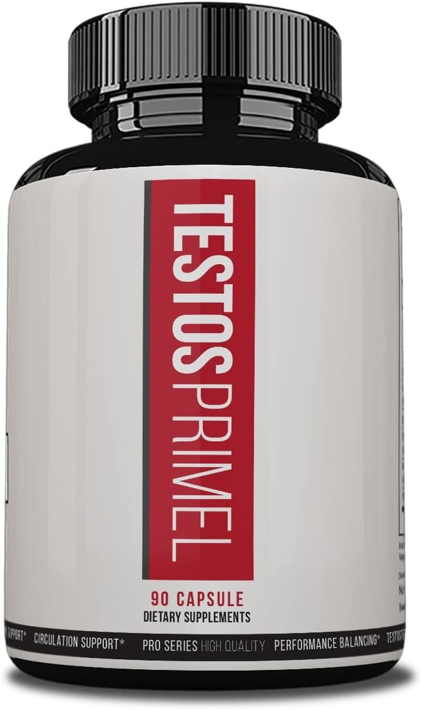 Testos Primel Advanced Formula, Testo Prime Pills, TestoPrime Suplementos dietéticos, 90 cápsulas vegetales, 1 mes de suministro