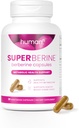 Humann SuperBerine Suplementos de Berberina, Metabolismo saludable &amp; Sugar de sangre - Ingrediente clínicamente investigado - alta absorción, Fórmula de Dosis concentrada con extracto de hoja de oliva - 30 cápsulas
