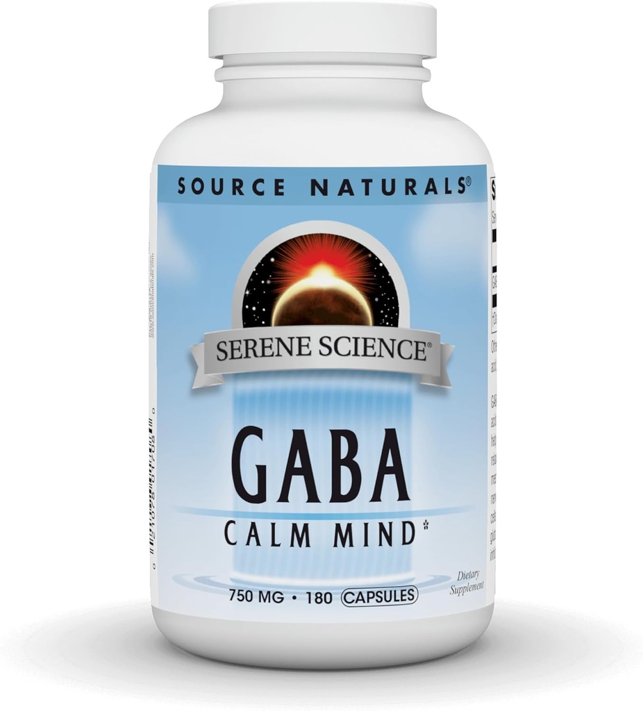 Fuente Naturals Serene Science GABA, para una Mente Calma, 750mg - 180 Capsules