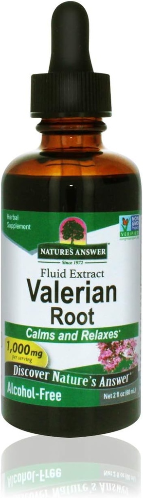 Respuesta de la naturaleza Valerian Root 2 Ounce Extract - Alcohol-Free, Kosher, Non-GMO, Made in USA - Calming &amp; Relax Support - Valerian Root for Sleep, Rest Aid