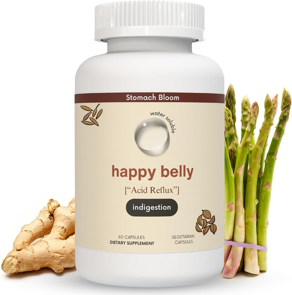 Acid " Indigestion Relief, Safe Antacid Alternative for Occasional Acid Reflux & Heartburn, Ginger, Curcumin, Spearmint " More – Phd Doctor-Formulated " Clincially-Studied - 30 Servings