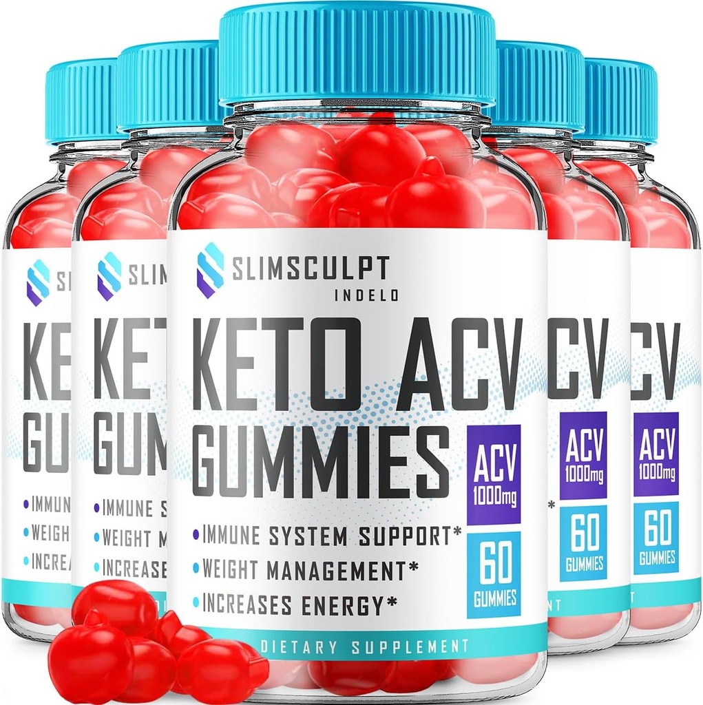(5 Pack) Slimsculpt Keto ACV Weight Loss Gummies - Advanced Formula Slim Sculpt Keto plus ACV Gummies Apple Cider Vinegar Keto Slimsculpt ACV Gummies Suplemento dietético Comentarios Hombre Mujeres (300 Gummies)