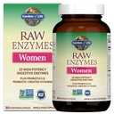 Jardín de la vida 22 Enzimas digestivas para mujeres con bromelaina, papaína, lactasa y probióticos " Vitaminas B12, Biotina " Zinc – RAW Enzymes – No GMO, Libre de gluten, Vegetariano, 90 cápsulas