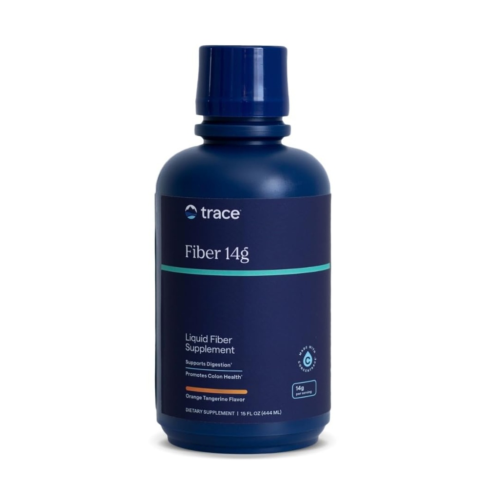 Trace Minerals Fiber 14g - Fiber Supplement for Colon Health & Digestive Support - Balanced Gut Flora - Liquid Supplement - Gluten-Free - Vegan - Orange Tangerine Flavor - 15 fl oz (15 Servings)