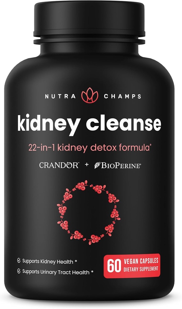 Kidney Cleanse Detox ← 22-in-1 Kidney Support Supplement TEN 25,000mg Cranberry Pills Extract ← Extra Strength Repair " Flush Premium Formula ← Urinary Tract Health for Women " Hombres