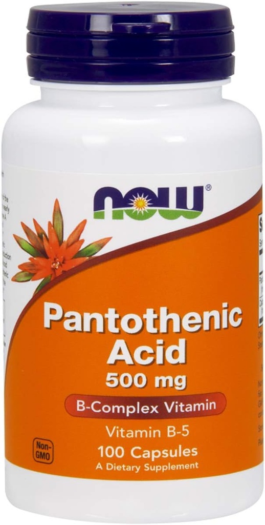 AHORA Alimentos Ácido Pantoténico 500mg, 100 cápsulas (Pack of 2)