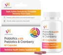 VH Essentials Probióticos para Mujeres con Prebióticos, Arándano &amp; Vitamina C - 60 cápsulas (30 días de suministro) - Probióticos para Mujeres Apoyo Gut Balance, Salud Femenina & Salud de la Urinary Tract Health for Women