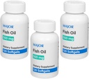 MAJOR Fish Oil 500mg Softgels - Omega-3 Fish Oil Suplemento - Suplemento dietético - 130 Cuenta (3 Pack)