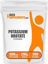 BulkSupplements.com Potasio Orotate Powder - Suplemento de Potasio, para soporte de hidratación, Suplemento Mineral - Gluten Free, 500mg por Serving, 250g (8.8 oz) (Pack of 1)