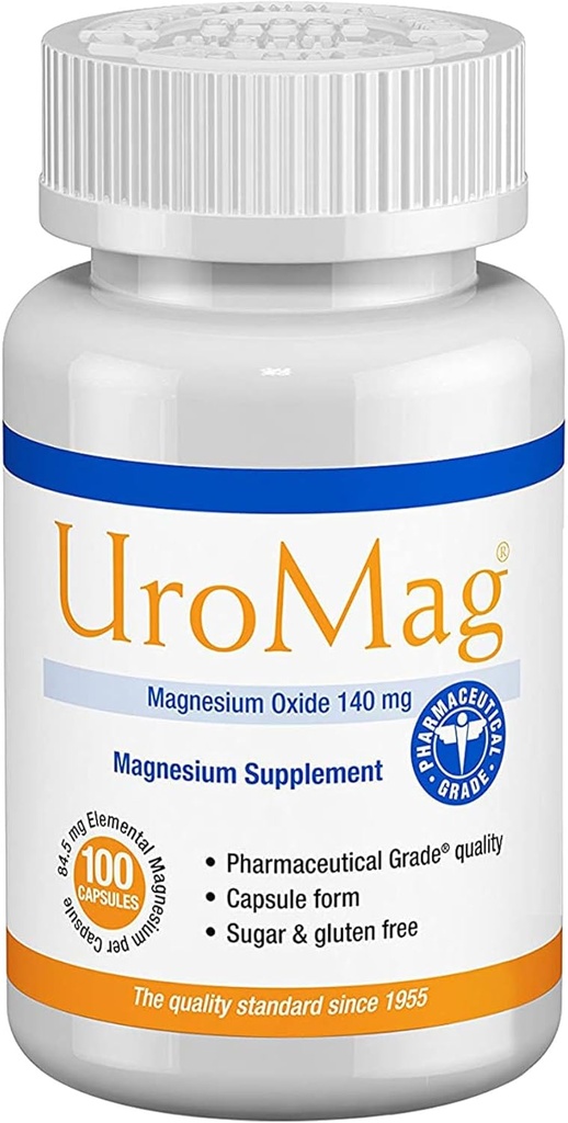UroMag Suplemento de óxido de magnesio sin azúcar, 100 Conde, baja dosis Magnesio Alternativa