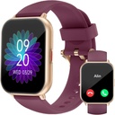 Relojes inteligentes RUIMEN para hombres mujeres (llamadas Amberes/Make, 2 bandas incluidas), 1.8" Smartwatch para teléfonos iOS/Android, Fitness Tracker Heart Rate/Sleep Monitor Digital Watch Waterproof Purple