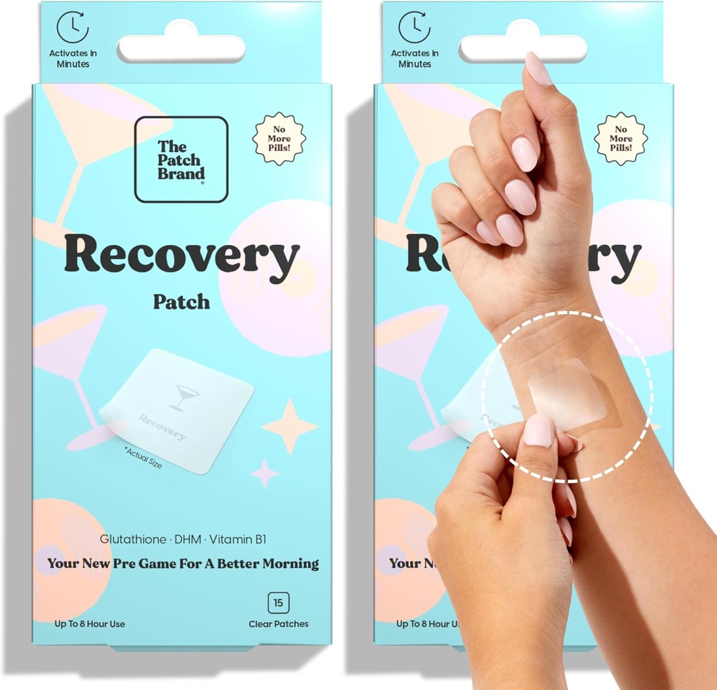 Los Patches de Recuperación de Marcas de Patch Apoyos Por la mañana Después de la Vitamina B1, DHM, Glutathione Silencio Party &amp; Travel Must Haves  durable Long Lasting Water Resistant Patches