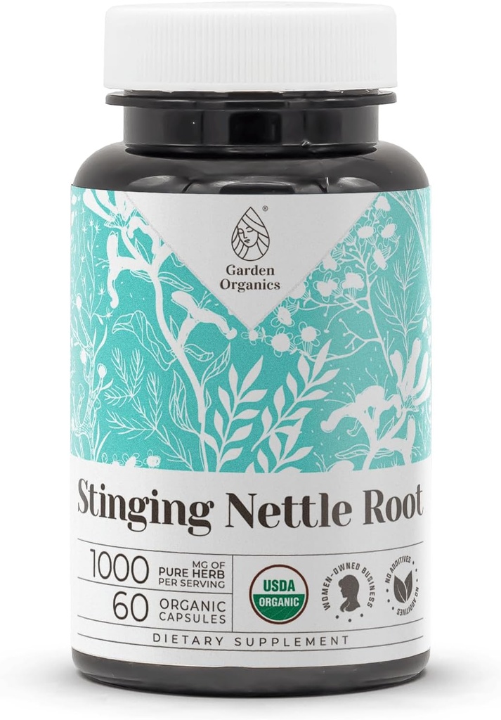 Stinging Nettle Root 60 Capsules ← Hecho con cápsulas vegetales y USDA Organic Sting Nettle Root (Urtica dioica) Dried Root (60 cápsulas)