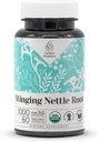Stinging Nettle Root 60 Capsules ← Hecho con cápsulas vegetales y USDA Organic Sting Nettle Root (Urtica dioica) Dried Root (60 cápsulas)