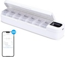 Odaro Smart organizador semanal de píldoras con alarma - Bluetooth dispensador de píldoras 7 días, vitaminas Recordador de caja de píldoras para ancianos (White)