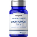 Piping Rock L Methylfolate 15 mg | 90 Capsules | Max Potency | Active Folic Acid Supplement | Non-GMO, Gluten Free