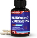 Magnesio L-Threonina, Suplemento de Magnesio de alta absorción, 1900 mg de Threonina de magnesio para la salud cerebral, soporte de memoria, Gluten Gratis, No GMO,90 cápsulas veganas
