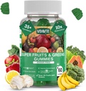 Super Greens Gummies sin azúcar — EE.UU.-Made, 35+ Frutas y Gaggie gummies para aumentar la inmunidad, la piel y la salud de las tripas — Ideal Fruits and Vegetables Suplemento para adultos y adolescentes exigentes (30-Days Supply)