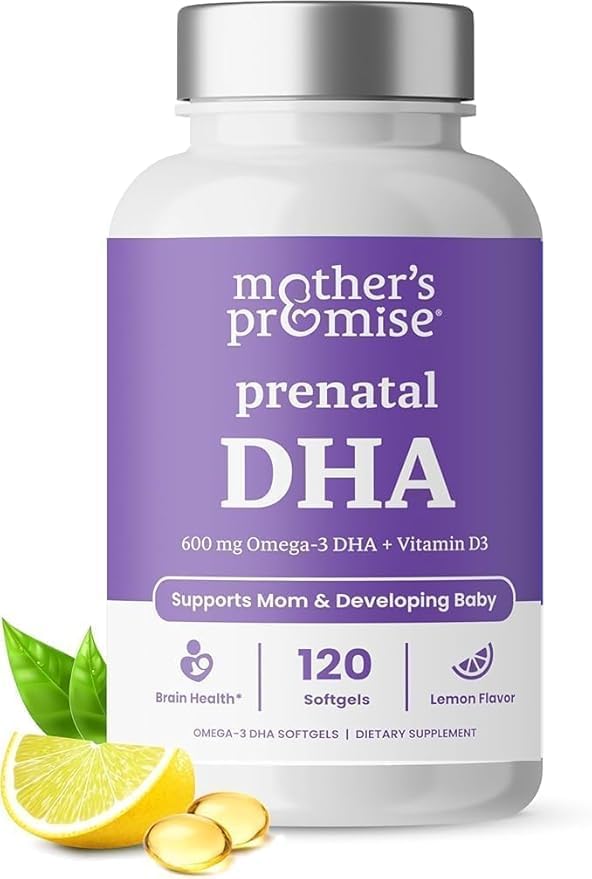 Prenatal DHA for Women 600mg + 400 IU Vitamin D3 | 120 Softgels | Supports Brain Health | Triglyceride Omega 3 Fish Oil DHA Prenatal Vitamins for Pregnancy & Nursing | 300mg per Capsule