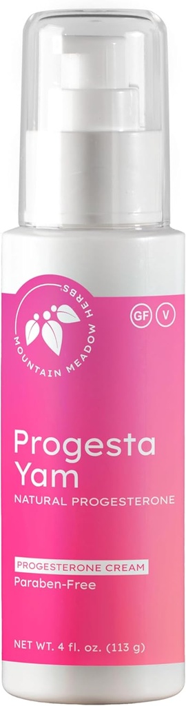Mountain Meadow Herbs Progesta-Yam Cream – Bioidentical Progesterone from Wild Yam – Menopause & Perimenopause Hormone Support – Physician Developed, 3rd Party Tested, Non-GMO, 4oz