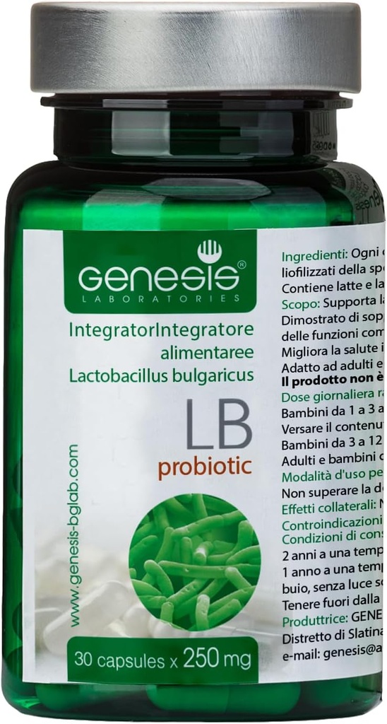 Probiotic Lactobacillus Suplemento 30 cápsulas con Lactobacillus Bulgaricus 250 mg Probiotic Digestive Immune Support Gut Health Probiotics for Digestive Health Anti Bloating