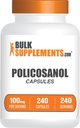 BulkSupplements.com Policosanol Capsules - de Sugar Cane, Policosanol 100mg - Gluten Free, 1 cápsula por Serving, 240 cápsulas (Pack of 1)