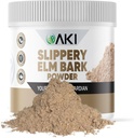 AKI Slippery Elm Bark Powder - Plant-Based Protein, Soothing Remedy for Digestive Wellness & Throat Comfort - Vegan-Friendly, Gluten-Free, Non-GMO &amp; Free from Artificial Additives (4oz/113g)