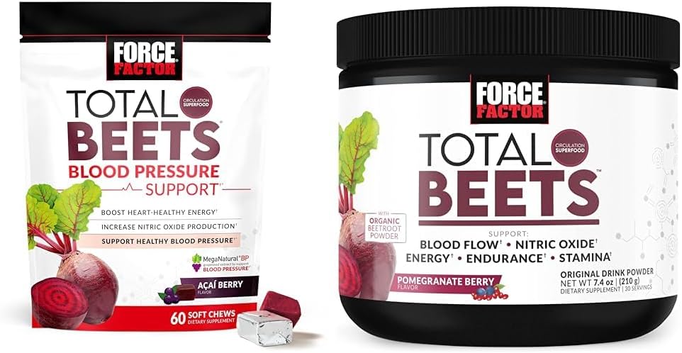 Factor de fuerza Total Beets Presión de sangre Suplementos con Powder de remolacha Total Beta Mix Polvo Superalimentario con Nitratos para apoyar Circulación