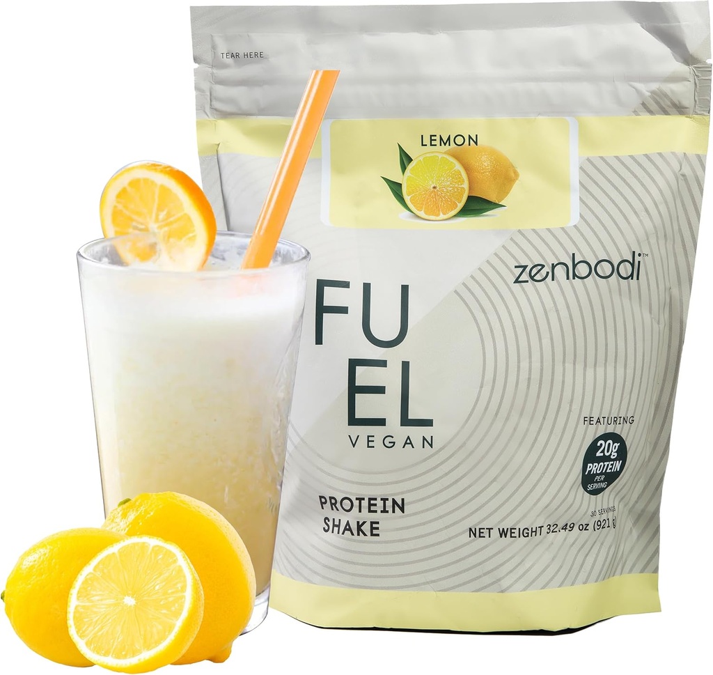 Fuel Vegan Protein Powder Lemon - 21g of Protein Cada Serving, Delicious Plant-Based Blend for Muscle Growth, Crafted from Pea, with Vegan D3, Sin sabores artificiales, sin gluten