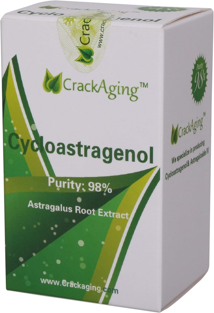 Crackaging Super-Absorption Cycloastragenol 98% Anti-Aging Suplemento  Telomere Nutritional 10mg 60 Veggie Capsules in 2 Bottles