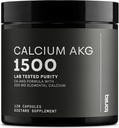 Toniiq 1500mg ultra alta pureza Ca AKG Suplemento - 99% + Altamente purificado y biodisponible Calcio Alpha-Ketoglutarate - Calcio AKG Longevity Suplemento - 120 Ca-AKG Vegetarian Capsules
