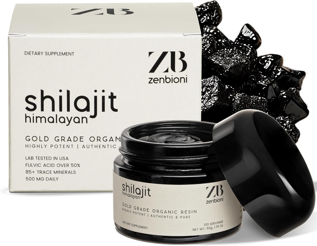Pure Himalayan Shilajit Resin - 50g Organic Shilajit for Men & Women with Fulvic Acid & 85+ Trace Minerals for Energy, Strength & Immunity - Lab Tested for Purity & Potency - 100 Servings
