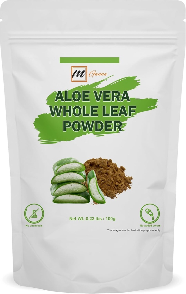 100% Natural Aloe Vera Leaf Powder Pure Aloe Barbadensis 0.22 LBS /100 Grams