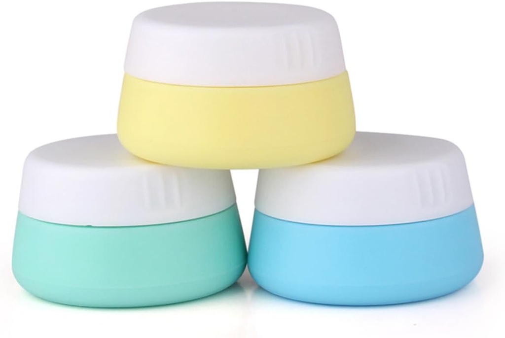 Cierre de silicona EZY DOSE, Contenedor de tamaño múltiple, lavado y reutilizable, versátil y duradero para almacenamiento, organizador de joyería, azul, amarillo y verde, BPA Gratis, 3-Pack
