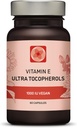 Vitamina E 1000 UI Ultra Tocopherol 450mg Vitamina E Vegan – Los 4 Tocoferoles - Alpha Tocopherol + Beta Tocopherol + Gamma Tocopherol + Delta Tocopherol – Unique d Alpha (60)