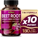 GriMed Beet Root with Grape Seed Extract, Maca Root, Red Spinach " Ashwagandha – 180 Vegetable Capsules